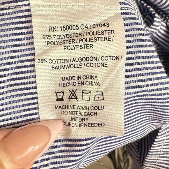 Anthropologie DRA Los Angeles blue and white striped oversized flutter sleeves - Picture 8 of 8